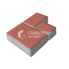 Тротуарная плитка Бергамо, красная с гранитной крошкой, 6 см