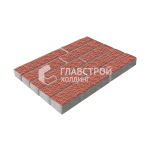 Тротуарная плитка Лукано, красная с гранитной крошкой, 6 см