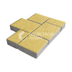 Тротуарная плитка Новый город, желтая, 6 см