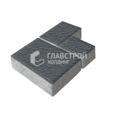 Тротуарная плитка Бергамо, черная с гранитной крошкой, 6 см