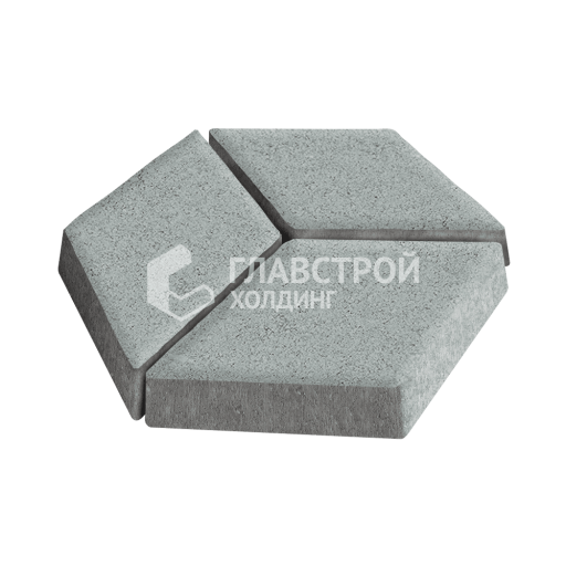 Тротуарная плитка Ромб, серая, 6 см