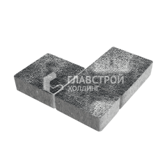 Тротуарная плитка Новый город, черно-белая с гранитной крошкой, 6 см