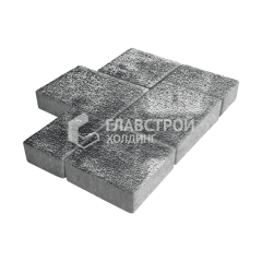 Тротуарная плитка Новый город, черно-белая с гранитной крошкой, 6 см