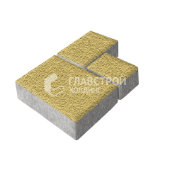 Тротуарная плитка Бергамо, желтая с гранитной крошкой, 6 см