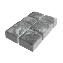 Тротуарная плитка Старый город, антрацит на камне, 6 см