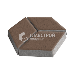 Тротуарная плитка Ромб, коричневая, 6 см