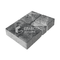 Тротуарная плитка Мюнхен, черно-белая с гранитной крошкой, 6 см