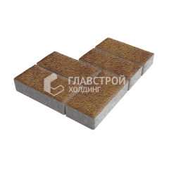 Тротуарная плитка Брусчатка, листопад на камне, 10 см