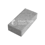 Тротуарная плитка Прямоугольник 10х20х10 см, серо-белая на камне