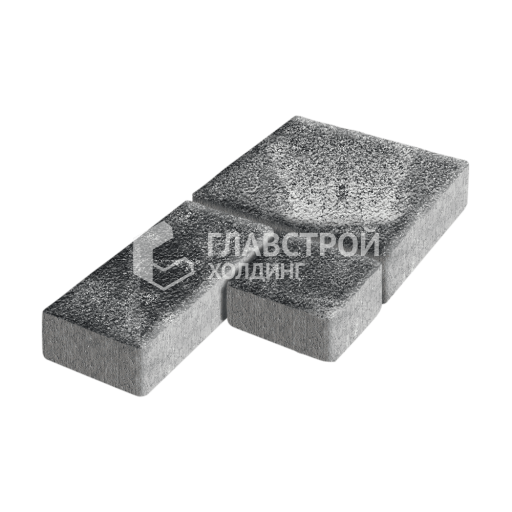 Тротуарная плитка Рубико, черно-белая на камне, 6 см