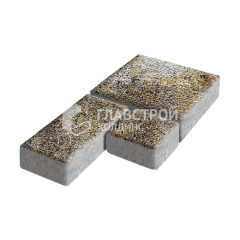 Тротуарная плитка Рубико, агат желтый с гранитной крошкой, 6 см