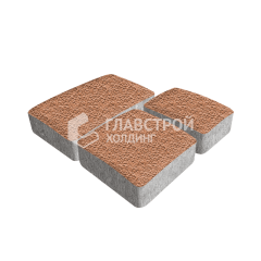 Тротуарная плитка Брук, оранжевая с гранитной крошкой, 6 см