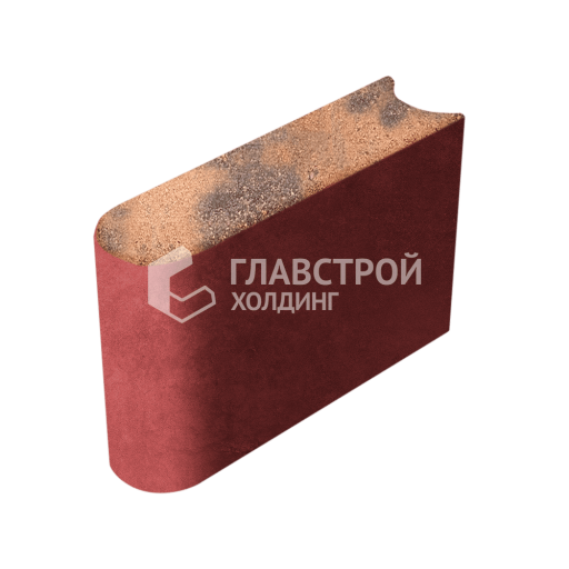 Камень бортовой БРШ 50.20.8, сомон, красное основание