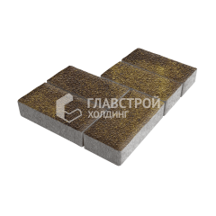 Тротуарная плитка Брусчатка, осень на камне, 10 см