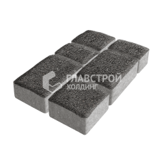 Тротуарная плитка Старый город, джафар черный на камне, 6 см