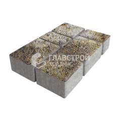 Тротуарная плитка Ностальгия, агат желтый на камне, 4 см