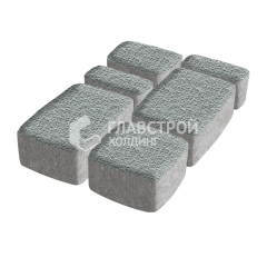Тротуарная плитка Классика 4 камня, серая с гранитной крошкой, 6 см