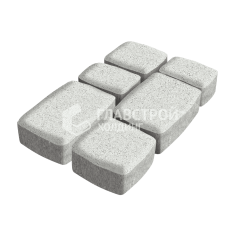 Тротуарная плитка Классика 3 камня, белая, 6 см