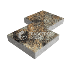 Тротуарная плитка Квадрат 300х300х60, агат кофейный на камне