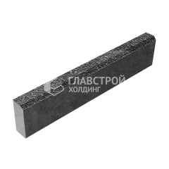 Камень бортовой БР 100.20.8, аляска черная с мраморной крошкой, черное основание