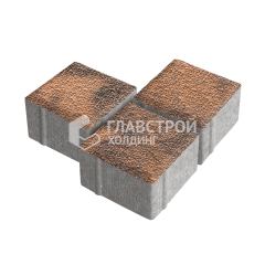 Тротуарная плитка Квадрат 100х100х60, сомон с мраморной крошкой
