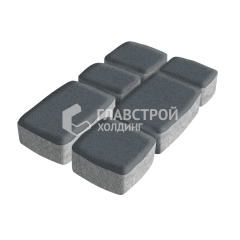 Тротуарная плитка Классика 3 камня, черная, 6 см