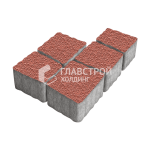 Тротуарная плитка «Антик», красная с мраморной крошкой, 4 см