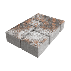 Тротуарная плитка Ностальгия, агат оранжевый на камне, 4 см