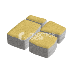 Тротуарная плитка «Классика 4 камня», желтая, 4 см