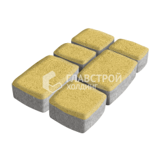 Тротуарная плитка Классика 3 камня, желтая, 6 см