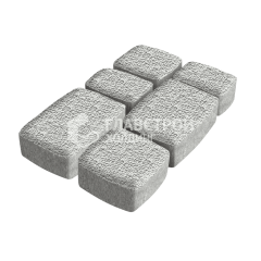 Тротуарная плитка Классика 3 камня, белая с мраморной крошкой, 6 см