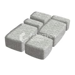 Тротуарная плитка Классика 4 камня, белая с гранитной крошкой, 6 см