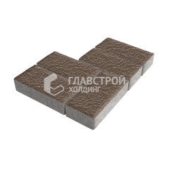 Тротуарная плитка Брусчатка, коричневая с гранитной крошкой, 4 см