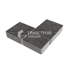 Тротуарная плитка Новый город, джафар черный с мраморной крошкой, 6 см