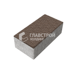 Тротуарная плитка Прямоугольник 240х120х70, коричневая с мраморной крошкой
