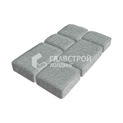 Тротуарная плитка Брук, серая на камне, 6 см