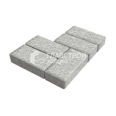 Тротуарная плитка Брусчатка, белая с гранитной крошкой, 4 см