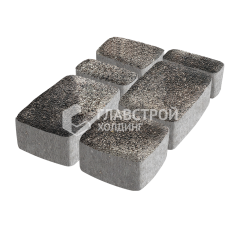 Тротуарная плитка Классика 4 камня, агат коричневый на камне, 4 см