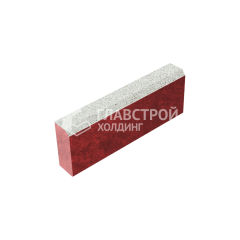 Камень бортовой БР 50.20.8, белый, красное основание