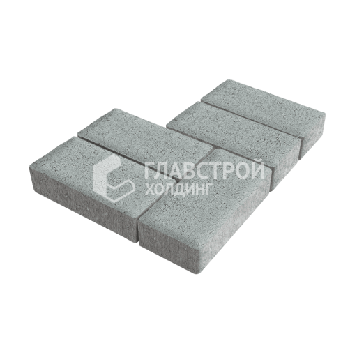 Тротуарная плитка Брусчатка, серая, 8 см