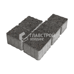 Тротуарная плитка Антик, джафар черный, 4 см