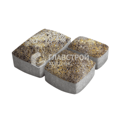 Тротуарная плитка Классика 3 камня, агат желтый, 6 см