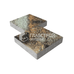 Тротуарная плитка Квадрат 400х400х60, агат кофейный с гранитной крошкой