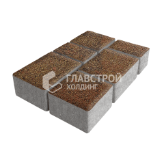 Тротуарная плитка Ностальгия, джафар оранжевый на камне, 4 см