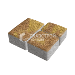 Тротуарная плитка Старый город, шафран с мраморной крошкой, 6 см