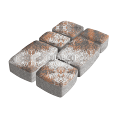 Тротуарная плитка Классика 3 камня, агат оранжевый, 6 см