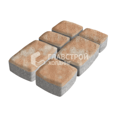 Тротуарная плитка Классика 3 камня, сансет, 6 см