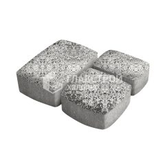 Тротуарная плитка Классика 3 камня, аляска белая, 6 см