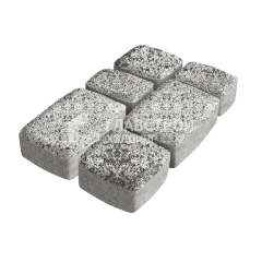 Тротуарная плитка Классика 3 камня, аляска белая, 6 см