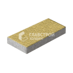 Тротуарная плитка Прямоугольник 30х10х6 см, желтая с гранитной крошкой